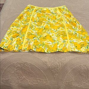 Lilly Pulitzer Vintage 1960’s  Yellow and Green Chicken Printed Skirt.